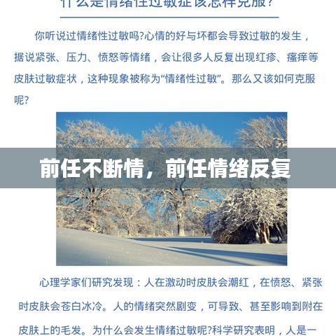 前任不断情，前任情绪反复 