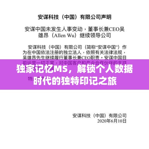 独家记忆MS，解锁个人数据时代的独特印记之旅